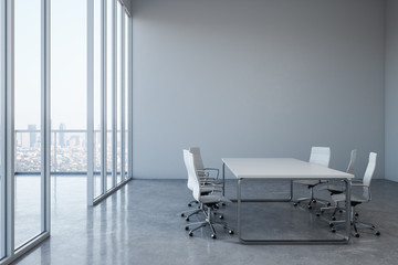 Modern meeting room with copy space