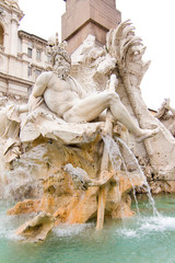 Bernini's Fountain of Four Rivers in Piazza Navona, Rome.