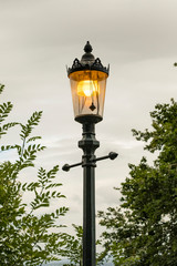Fototapeta na wymiar Old fashioned gas lamp lamp post Malvern Worcestershire