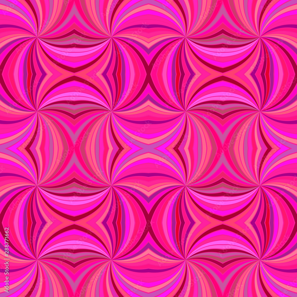 Poster pink seamless psychedelic abstract curved burst stripe pattern background - vector design