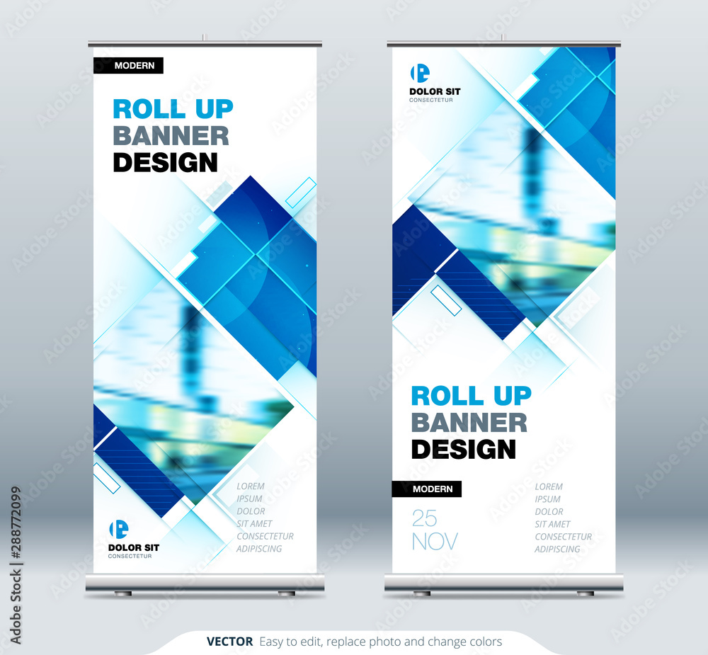 Canvas Prints blue business roll up banner. abstract roll up background for presentation. vertical roll up, x-stan