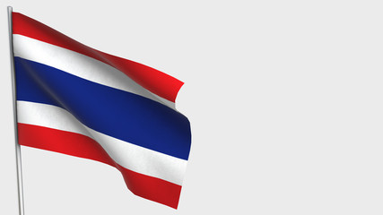Thailand waving flag illustration on flagpole.