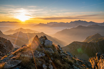 Sonnenuntergang in den Alpen