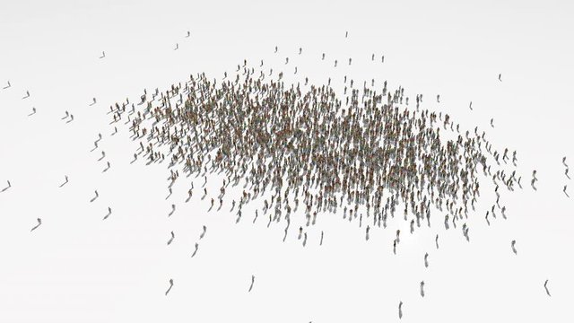 qatar map. Group of people walk and create a map of qatar.