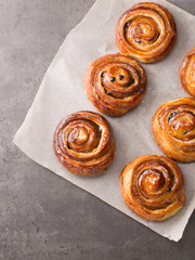 homemade sweet pastries on a baking sheet