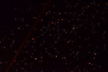 template coal sparks on black background
