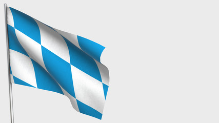 Bavaria waving flag illustration on flagpole.