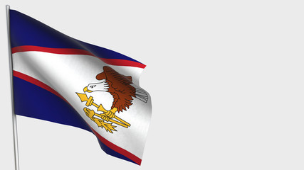 American Samoa waving flag illustration on flagpole.