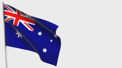 Obraz na płótnie Canvas Australia waving flag illustration on flagpole.
