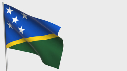 Salomon Islands waving flag illustration on flagpole.