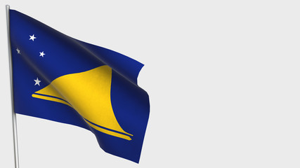 Tokelau waving flag illustration on flagpole.