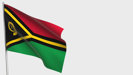 Vanuatu waving flag illustration on flagpole.