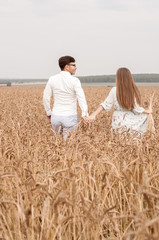 Naklejka na ściany i meble Love Story in a Wheat Field