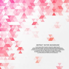 Abstract pink polygonal triangles poster. Vector background. eps 10