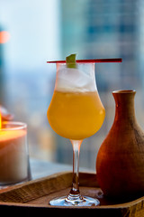 The cocktail is prepared in a clay pitcher