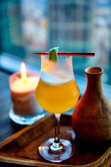 The cocktail is prepared in a clay pitcher