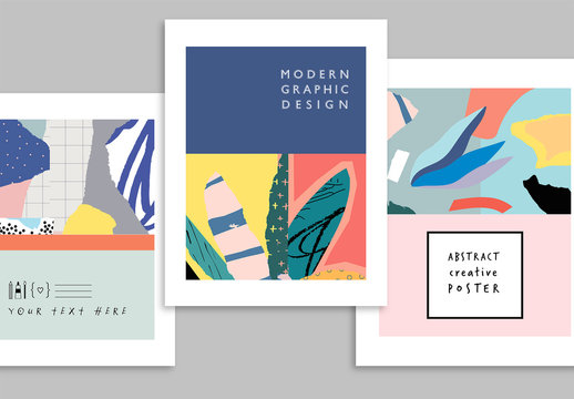 Creative Abstract Posters Layout Set