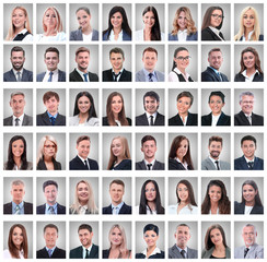 portraits of successful young businessmen isolated on white