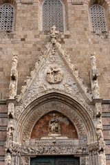 cathedral of Messina with the facade and the bell tower on the large square