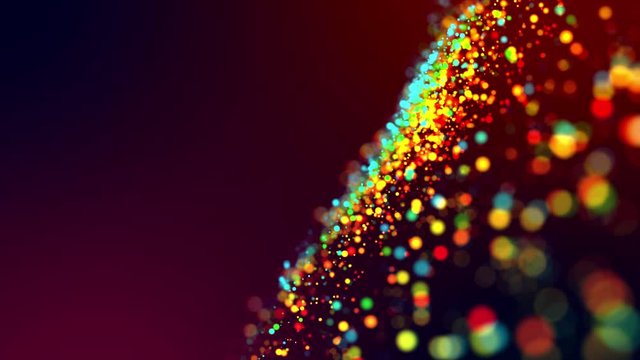 Abstract glitter 4k background with shining bokeh, sparkling multi colored particles for bright festive event. Use luma matte as alpha channel. Shallow depth of field. 1