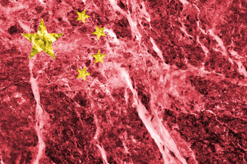 Chinese Flag on Marble Texture