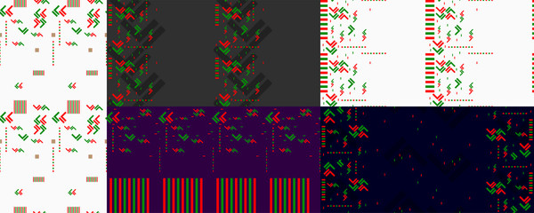 Set geometry seamless patterns christmas colors background vector simple. Wallpaper retro holiday geometry