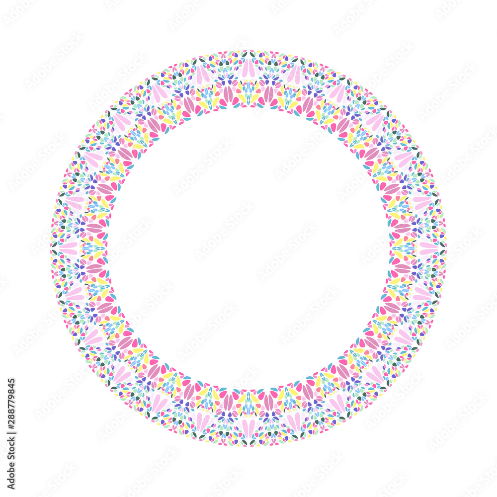 Poster geometrical gravel mosaic round frame - circular abstract vector element
