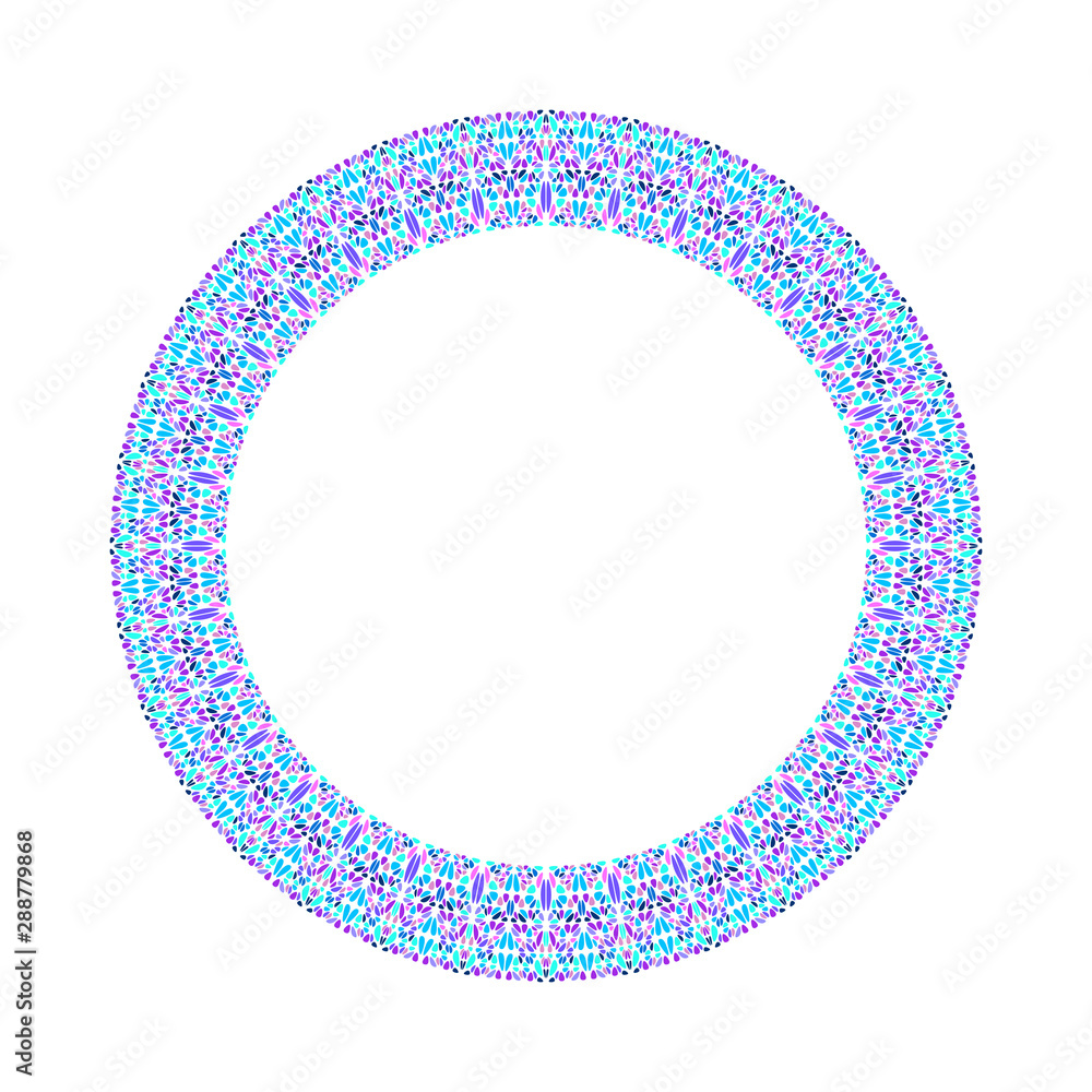 Poster Abstract mosaic round frame - circular vector design element