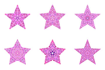 Obraz premium Abstract isolated flower ornament star shape collection - geometrical ornamental vector elements with curved shapes