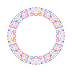 Geometrical gravel mosaic round frame - circular abstract vector element