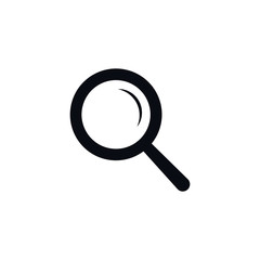 Search icon. Magnifying glass icon, vector magnifier or loupe sign
