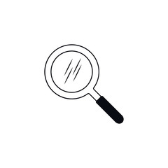 Search icon. Magnifying glass icon, vector magnifier or loupe sign