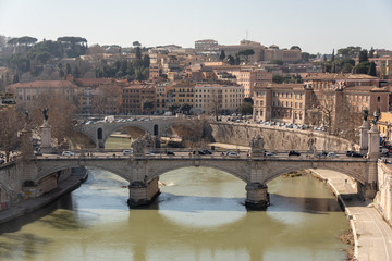 Naklejka premium view of the tiber from castel sant'angelo