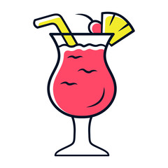 Pina colada red color icon