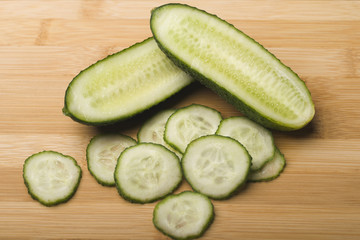 Cucumber. Cucumber vegetable. Ripe fresh green two cucumbers.