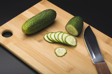 Cucumber. Cucumber vegetable. Ripe fresh green two cucumbers.