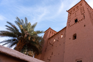 The fortified town of Ait ben Haddou near Ouarzazate on the edge of the sahara desert in Morocco....