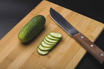 Cucumber. Cucumber vegetable. Ripe fresh green two cucumbers.