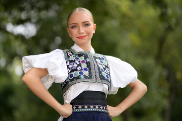 Slovak folklore. Slovakian folklore girl.