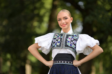Slovak folklore. Slovakian folklore girl.