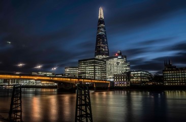 The Shard and London skyline at night