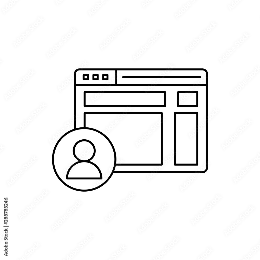 Poster testing beta browser icon. element of user experience icon