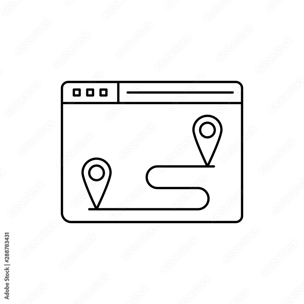 Poster browser pins navigation icon. element of user experience icon