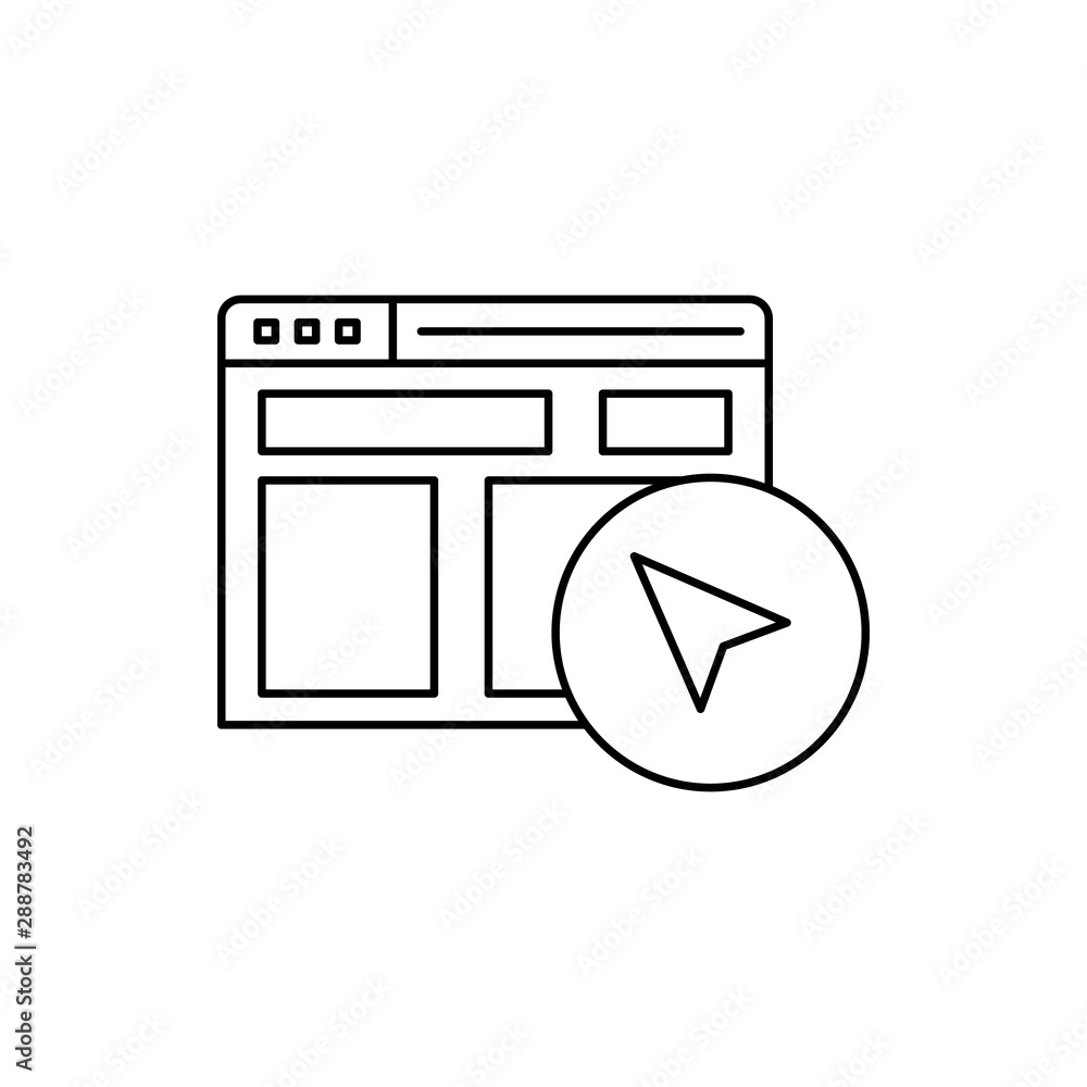 Poster browser web page navigation icon. element of user experience icon