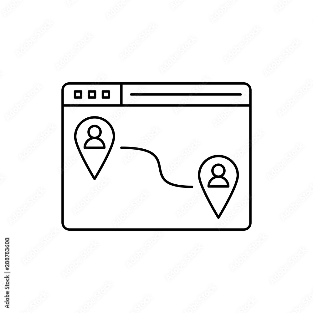 Poster web page browser pins navigation icon. element of user experience icon