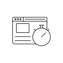 Web page browser timer clock icon. Element of user experience icon