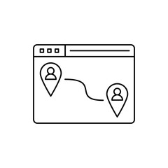 Web page browser pins navigation icon. Element of user experience icon