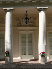 Naklejka premium Part of the facade of a neoclassical building with columns.