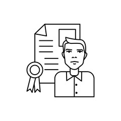 Fototapeta na wymiar Document, businessman, certificate icon. Element of work life icon