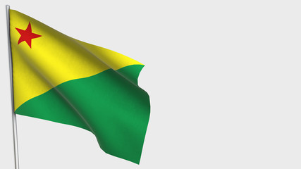 Acre waving flag illustration on flagpole.